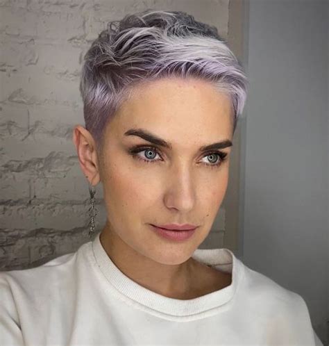 short hair with colored tips|very short hair color ideas.